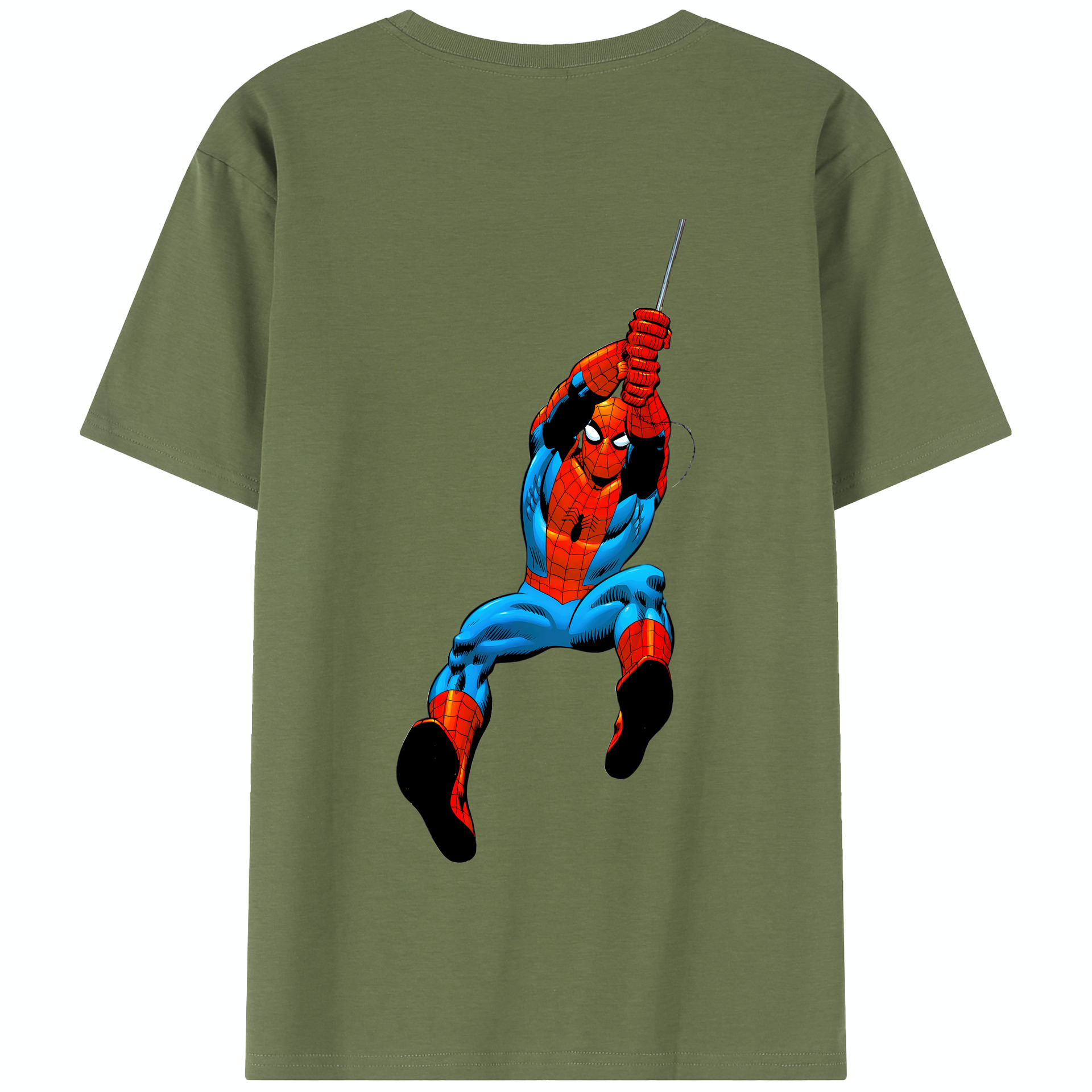 （画像用） Spider Man スパイダーマン 綿100％半袖Tシャツ（背面プリント）